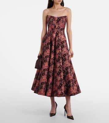 Rousseau floral brocade midi dress | Markarian