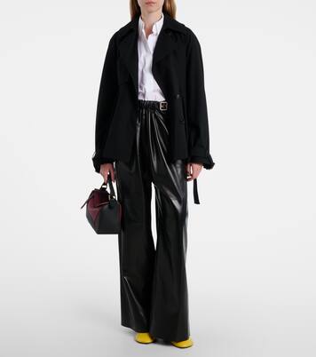 개더 레더 와이드 팬츠 | Loewe