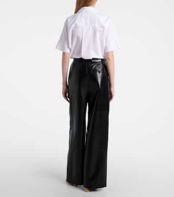개더 레더 와이드 팬츠 | Loewe