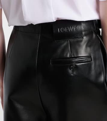 개더 레더 와이드 팬츠 | Loewe