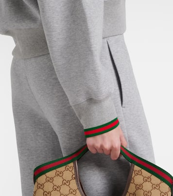 Web Stripe cotton-blend jersey sweatshirt | Gucci