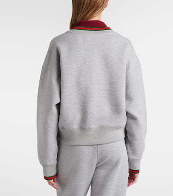 Web Stripe cotton-blend jersey sweatshirt | Gucci