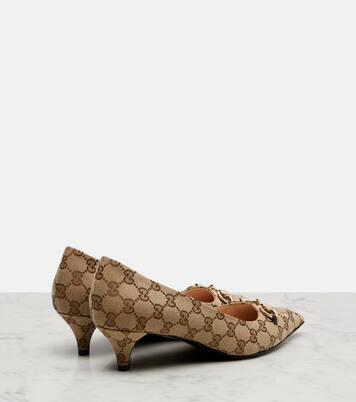Erin GG Canvas Horsebit 45 pumps | Gucci