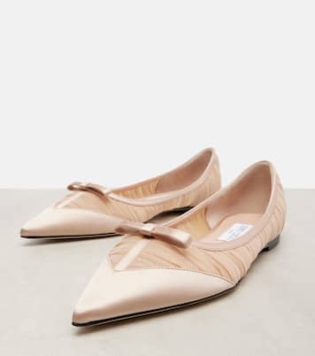 Love mesh and satin ballet flats | Jimmy Choo