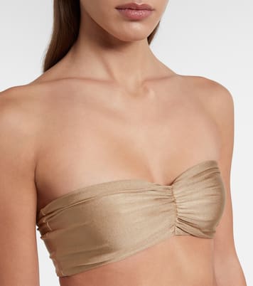 Top de bikini bandeau Ava metalizado | Jade Swim