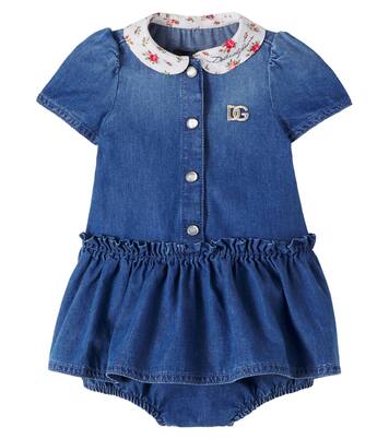 Baby Set DG aus Jeanskleid und Höschen | Dolce&Gabbana Kids