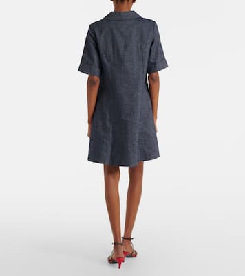 Cotton and linen chambray minidress | Vince