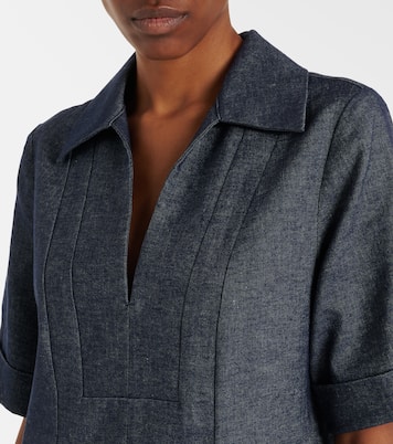 Cotton and linen chambray minidress | Vince