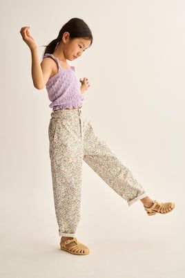 Pantalon Paola en sergé à fleurs | Cozmo