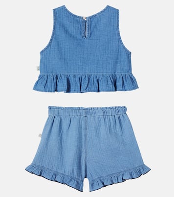 Set Blair aus Top und Shorts aus Baumwoll-Chambray | Cozmo