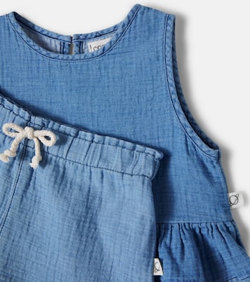 Set Blair aus Top und Shorts aus Baumwoll-Chambray | Cozmo