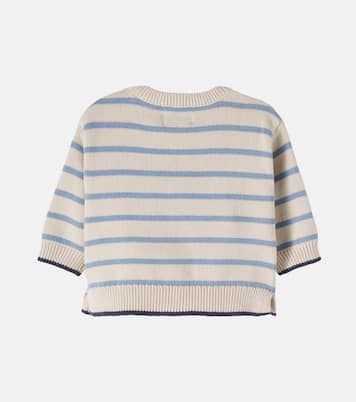 Baby Morgan striped cotton sweater | Wheat