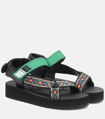 Nomad embroidered sandals | Prada