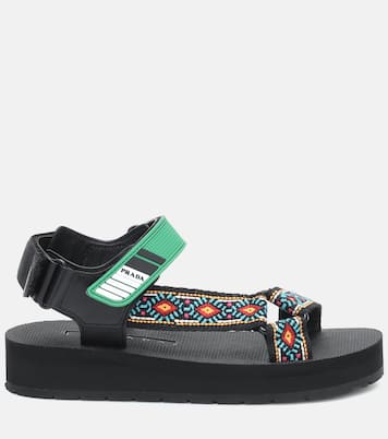 Nomad embroidered sandals | Prada