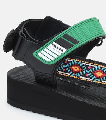 Nomad embroidered sandals | Prada