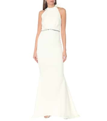Bridal Verzierte Robe Shenice aus Crêpe | Safiyaa