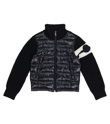 Quilted down and wool-blend cardigan | Moncler Enfant