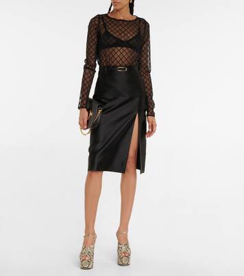 GG tulle top in black - Gucci | Mytheresa