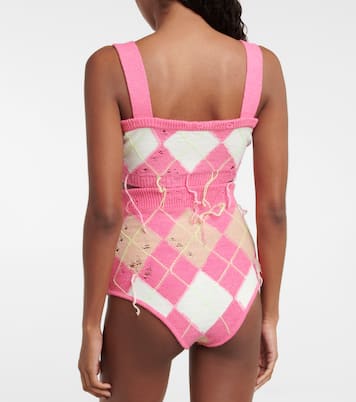 Embellished argyle crop top | Area