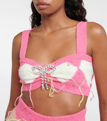 Embellished argyle crop top | Area