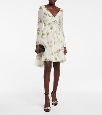 Twisted floral silk georgette minidress | Giambattista Valli