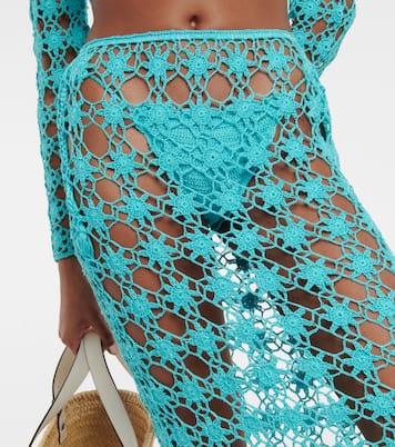 Rosette crochet cotton maxi skirt | Anna Kosturova