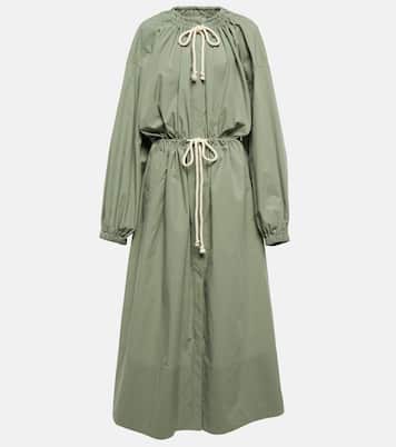 Drawstring cotton poplin midi dress | Jil Sander