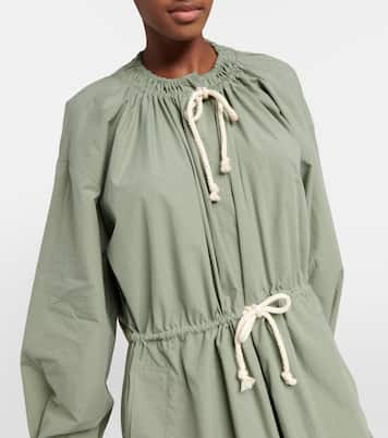 Drawstring cotton poplin midi dress | Jil Sander