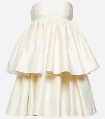 Strapless twill minidress | Rotate