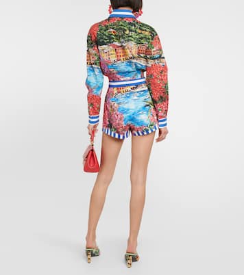 Portofino camisa en jersey de algodón estampada | Dolce&Gabbana