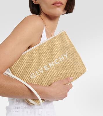 Pochette en raphia à logo | Givenchy