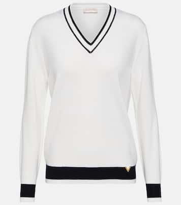 Jersey de lana con cuello en pico | Valentino