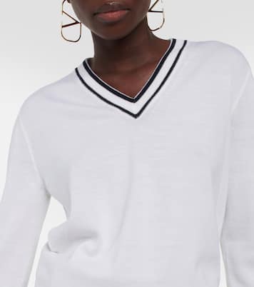 Jersey de lana con cuello en pico | Valentino