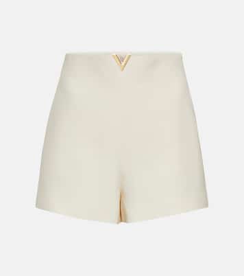 Short Crêpe Couture à taille haute en laine et soie | Valentino