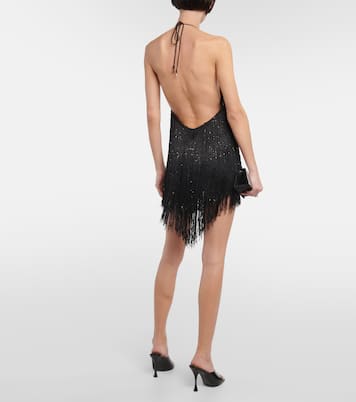 Embellished fringed halterneck minidress | Rotate