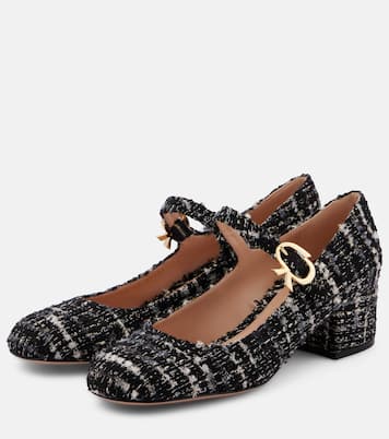 Pumps Mary Ribbon 45 in bouclé | Gianvito Rossi