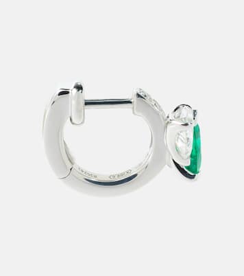 Boucle d'oreille unique Serti sur Vide en or blanc 18 ct, diamants et émeraude | Repossi