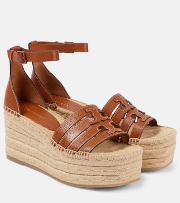 Sandali espadrillas Ines in pelle con zeppa | Tory Burch