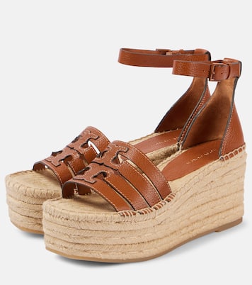 Sandali espadrillas Ines in pelle con zeppa | Tory Burch