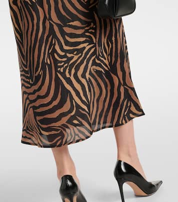Falda midi Ardith de crepé de seda estampada | Rixo
