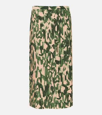 Printed pleated midi skirt | Dries Van Noten