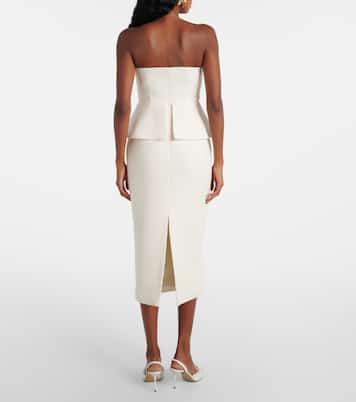 Bridal sequinned bouclé midi dress | Self-Portrait