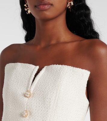 Bridal sequinned bouclé midi dress | Self-Portrait