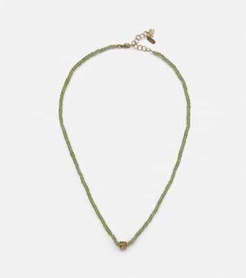 Infinite 18kt gold beaded necklace with peridots | Suzanne Kalan