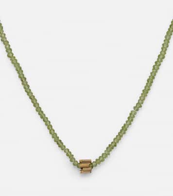 Infinite 18kt gold beaded necklace with peridots | Suzanne Kalan