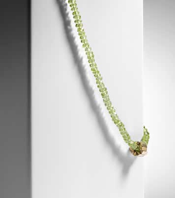 Infinite 18kt gold beaded necklace with peridots | Suzanne Kalan