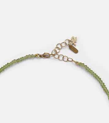 Infinite 18kt gold beaded necklace with peridots | Suzanne Kalan