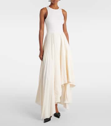 Abito midi in cotone a pieghe | McQueen