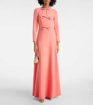 Abito lungo in crêpe con fiocco | Carolina Herrera