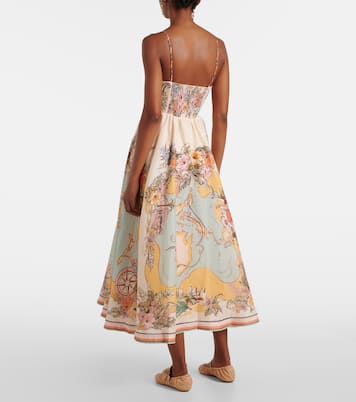 Robe midi Tallow en lin à fleurs | Zimmermann